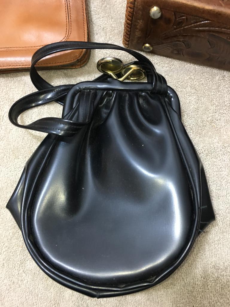 Group of Five Handbags and Leather Attache Bags