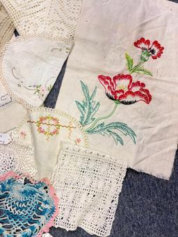 Group of Vintage Linen and Doilies