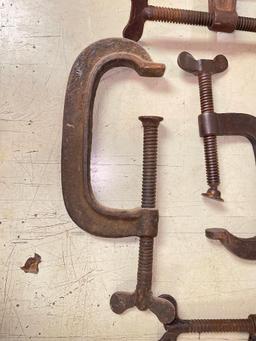 Six Vintage C Clamps