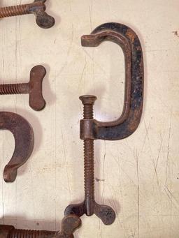 Six Vintage C Clamps