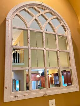 Wooden Framed Arched Mirror