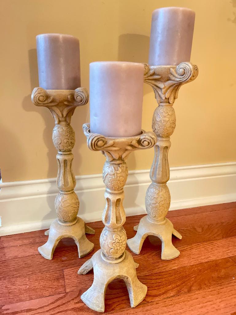 Group of 3 Composite Candle Holders