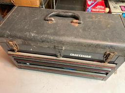 Vintage Craftsman Metal Tool Box and Contents