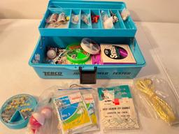 Plastic Zebco Fishing Tackle Box and Contents