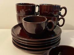 Set of 6 Ceramic Cups and Plates