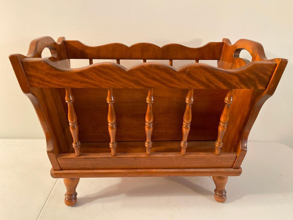 Vintage Wooden Magazine Rack