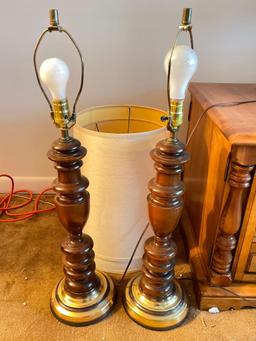 Pair of Wooden Lamps