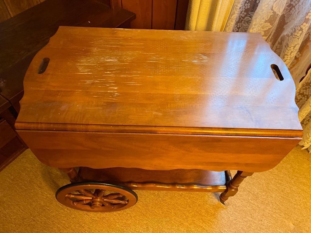 Vintage Wooden Bar Cart