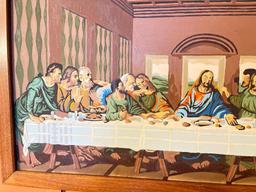 Hand Painted "Last Supper" Framed Wall Art Piece