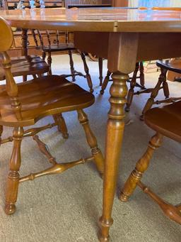 Vintage Ethan Allen Dining Table with 6 Chairs
