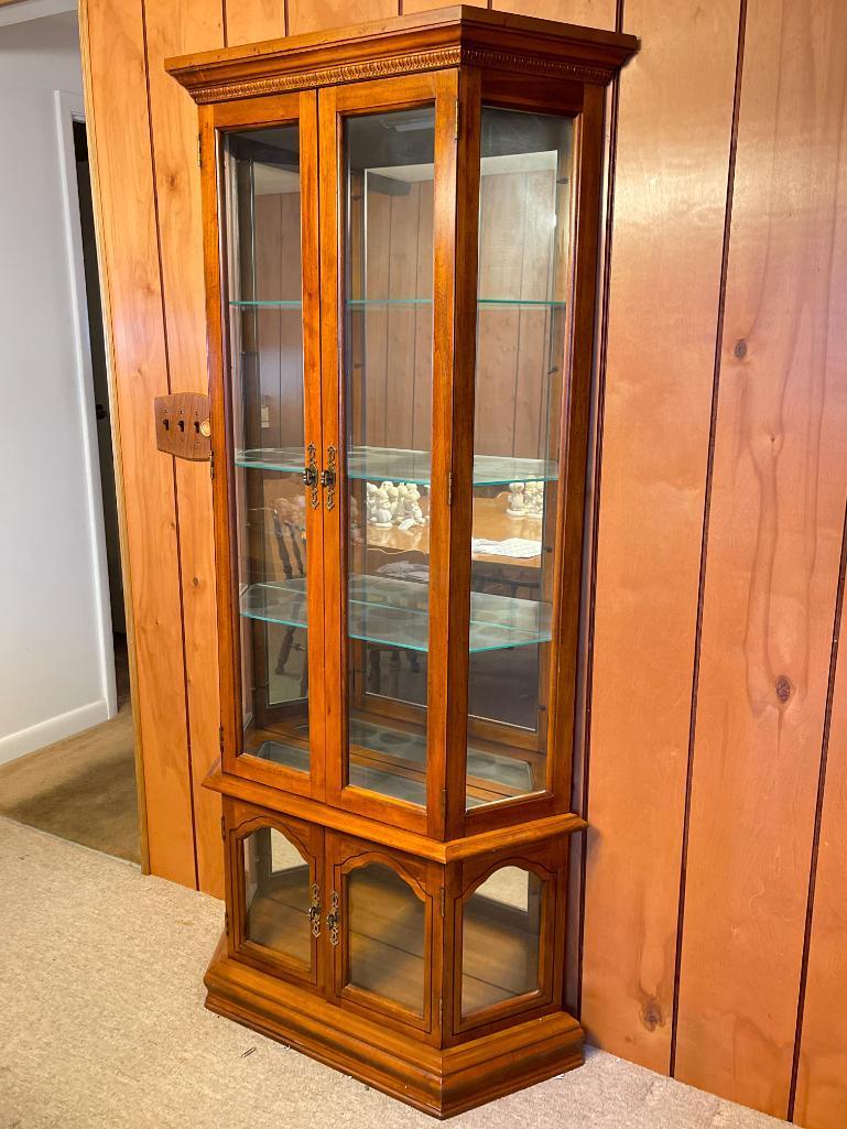 Vintage Lighted Curio Cabinet