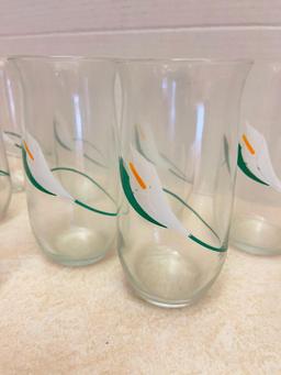 Set of 8 Calla Lily Drinking Glasses