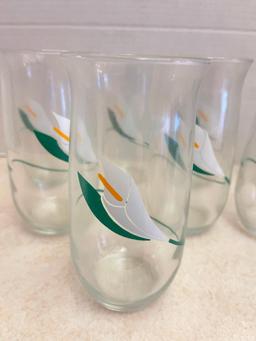 Set of 8 Calla Lily Drinking Glasses