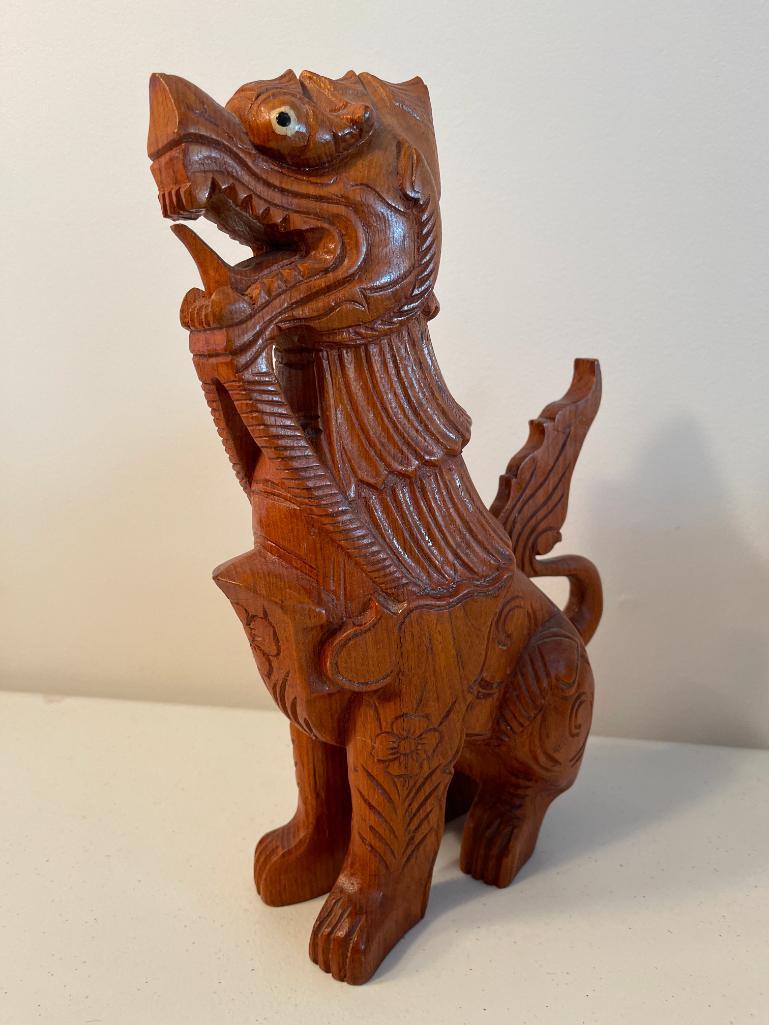 Wooden Carved Dragon Figure