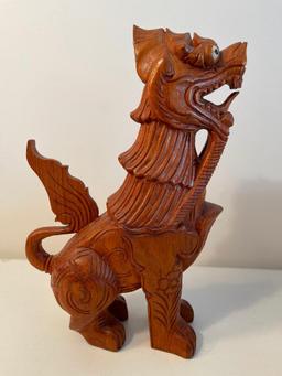 Wooden Carved Dragon Figure