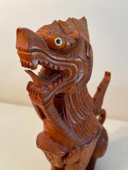 Wooden Carved Dragon Figure