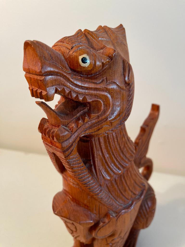 Wooden Carved Dragon Figure