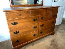 Vintage Wooden Dresser with Mirror