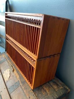 Group of 2 Teak Wood CD Holders