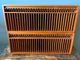 Group of 2 Teak Wood CD Holders