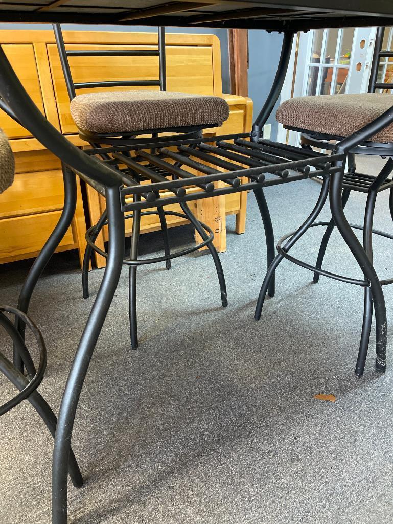 Tall Metal / Tile Outdoor Table and 3 Chairs