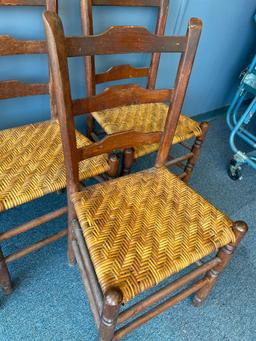 Group of 4 Vintage Mixed Woven Chairs