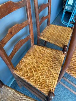 Group of 4 Vintage Mixed Woven Chairs