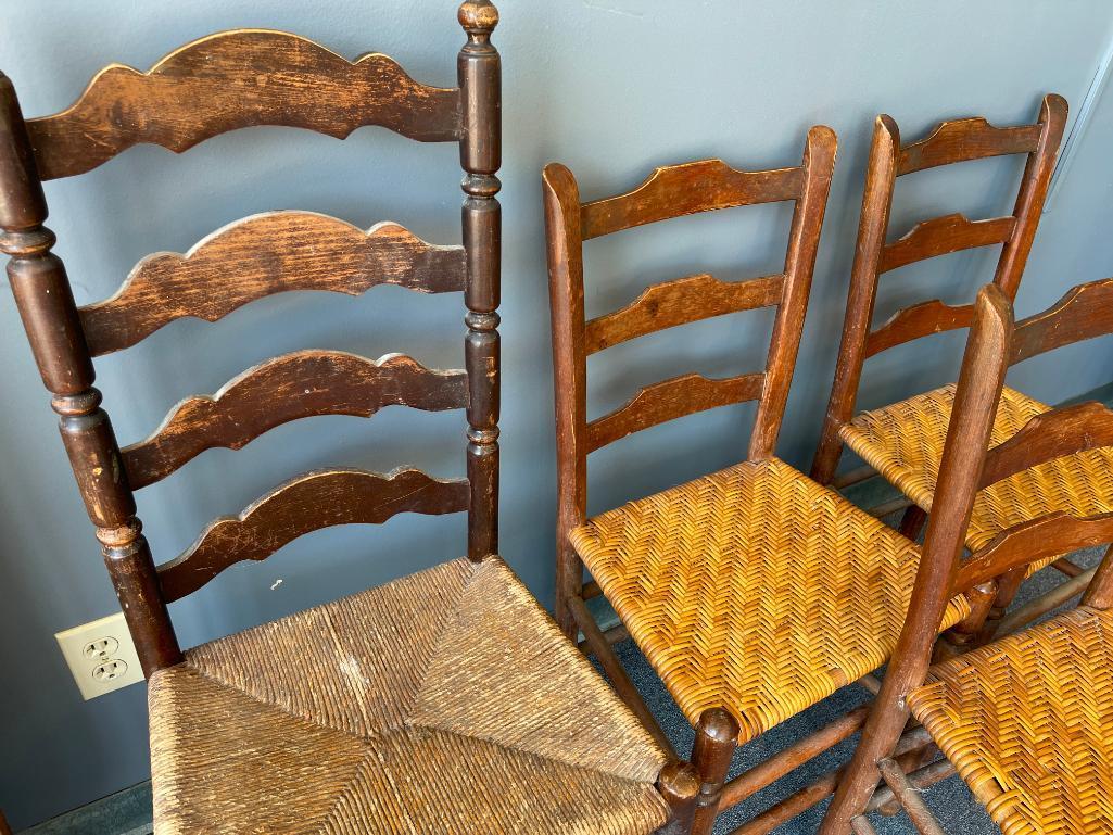 Group of 4 Vintage Mixed Woven Chairs