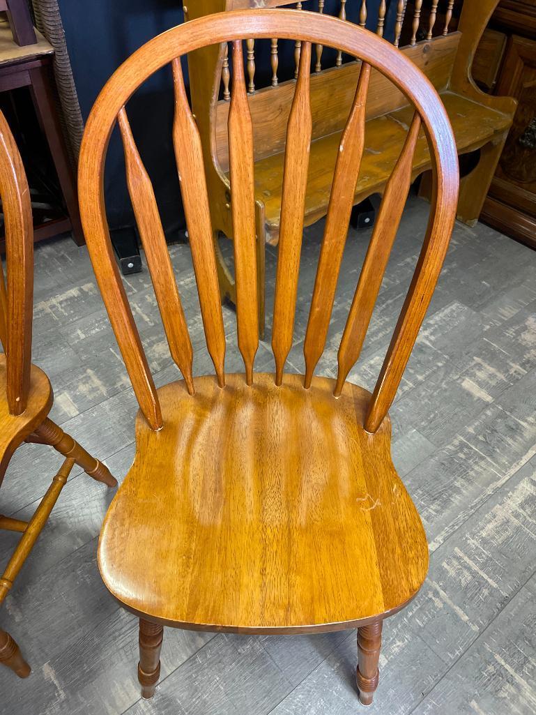 Three Windsor Back Dining Chairs