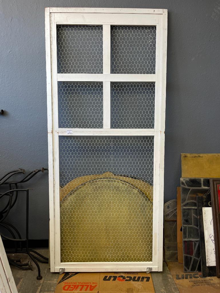 Wood Framed Door w/Chicken Wire