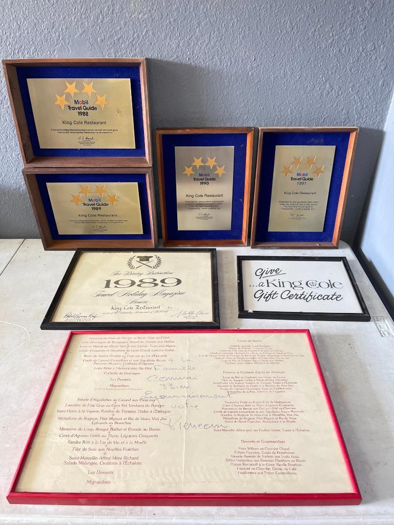 Group of King Cole Awards and Signs