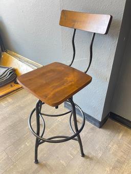 Metal and Wood Bar Stool