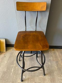 Metal and Wood Bar Stool