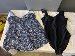 Two Ladies One Piece Bathing Suits Size 16/L