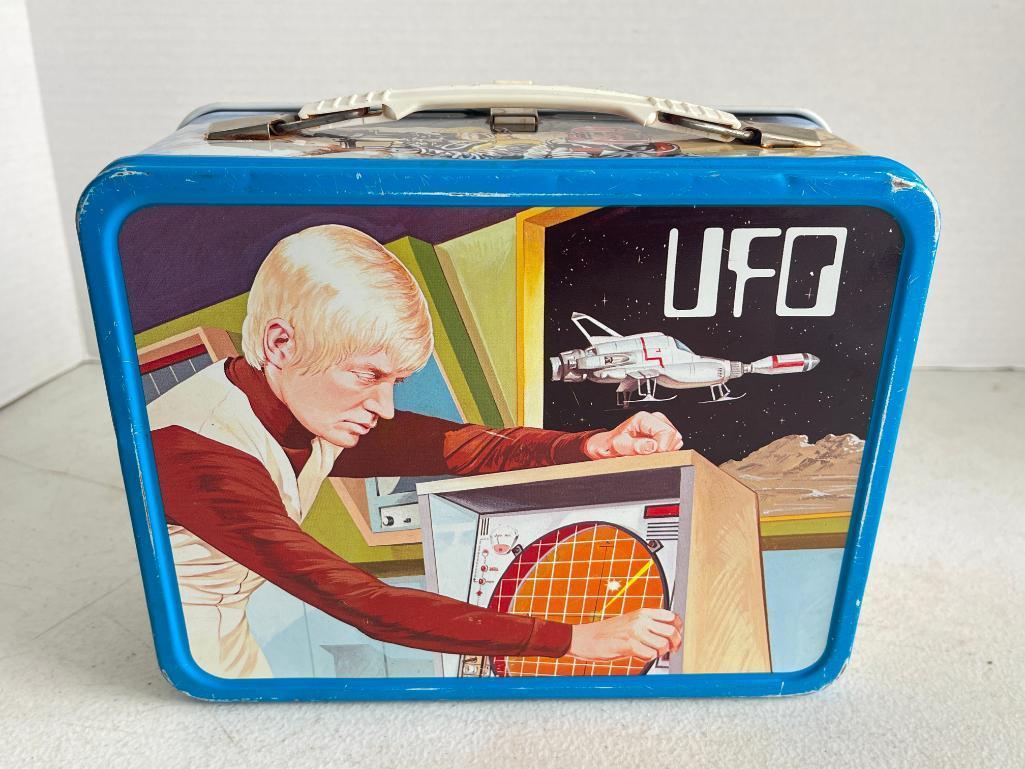 Vintage Metal Lunch Box Including Thermos - UFO