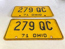 Matching Set of 1971 Ohio License Plates