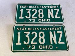 Matching Set of 1973 Ohio License Plates