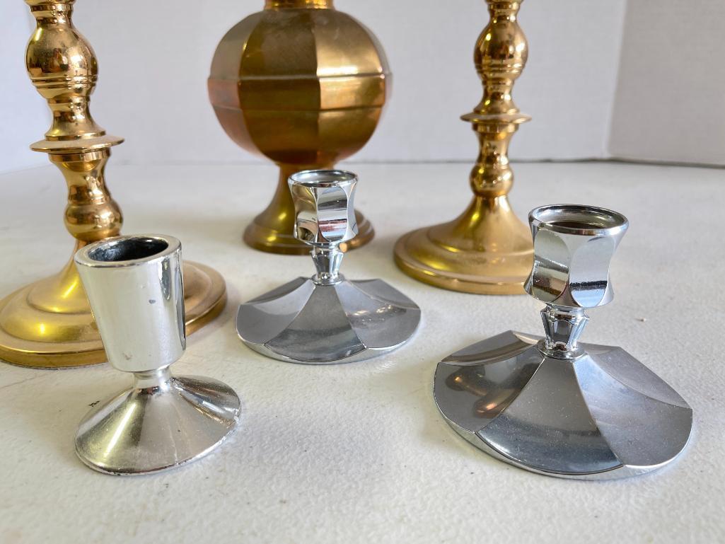 Group of Metal Candle Holders