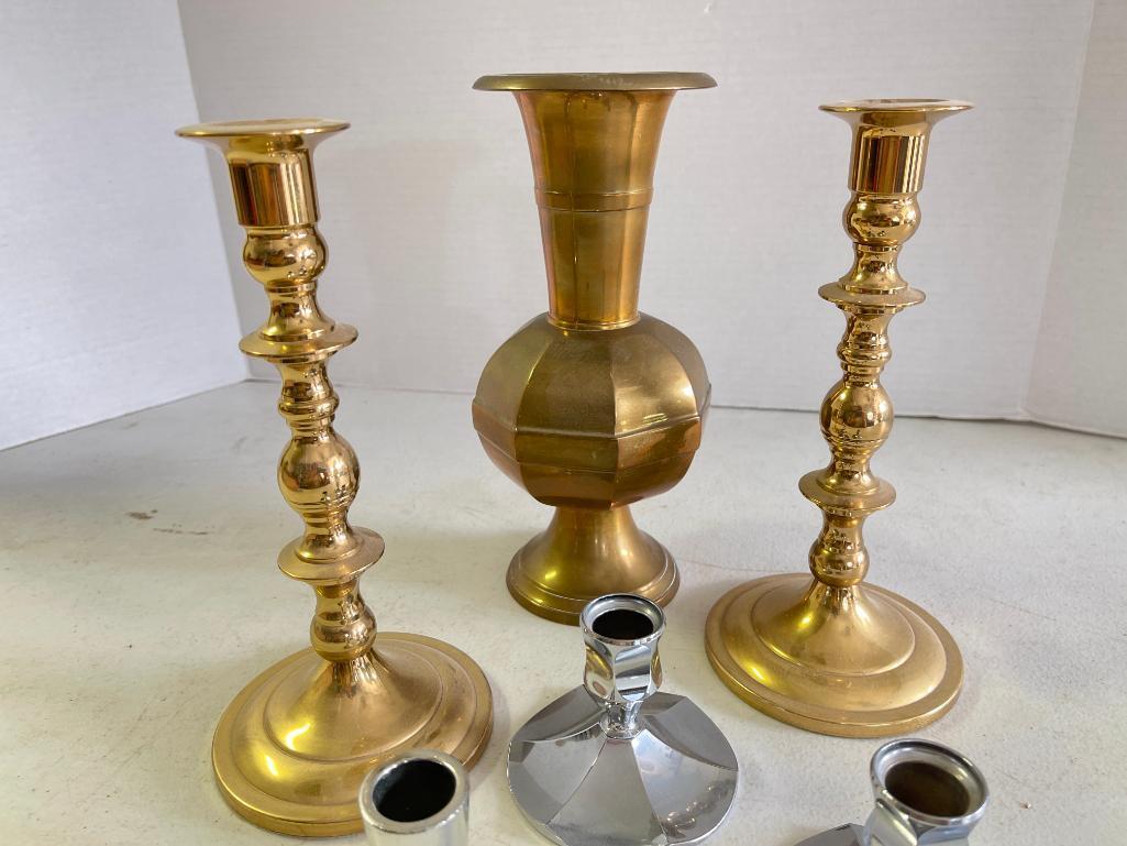 Group of Metal Candle Holders