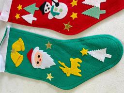 Group of 3 Vintage Cloth Christmas Stockings