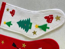 Group of 3 Vintage Cloth Christmas Stockings