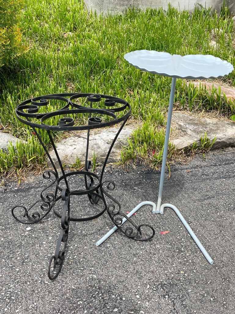 Group of 2 Metal Plant Stands