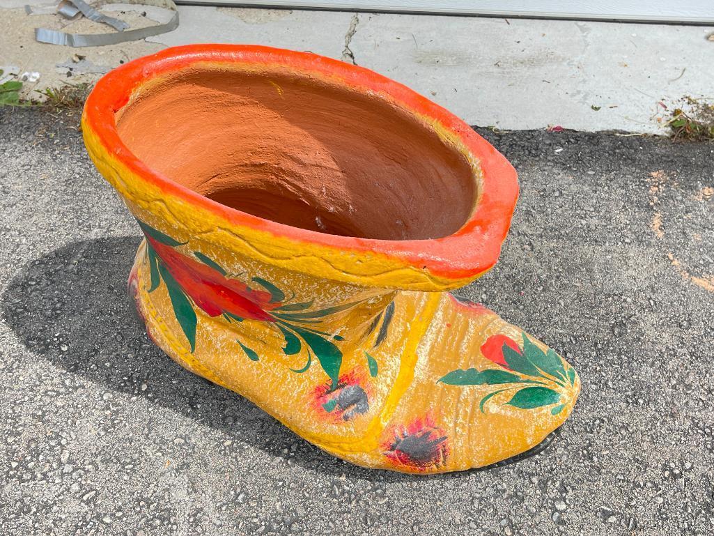 Large Pottery Boot Planter