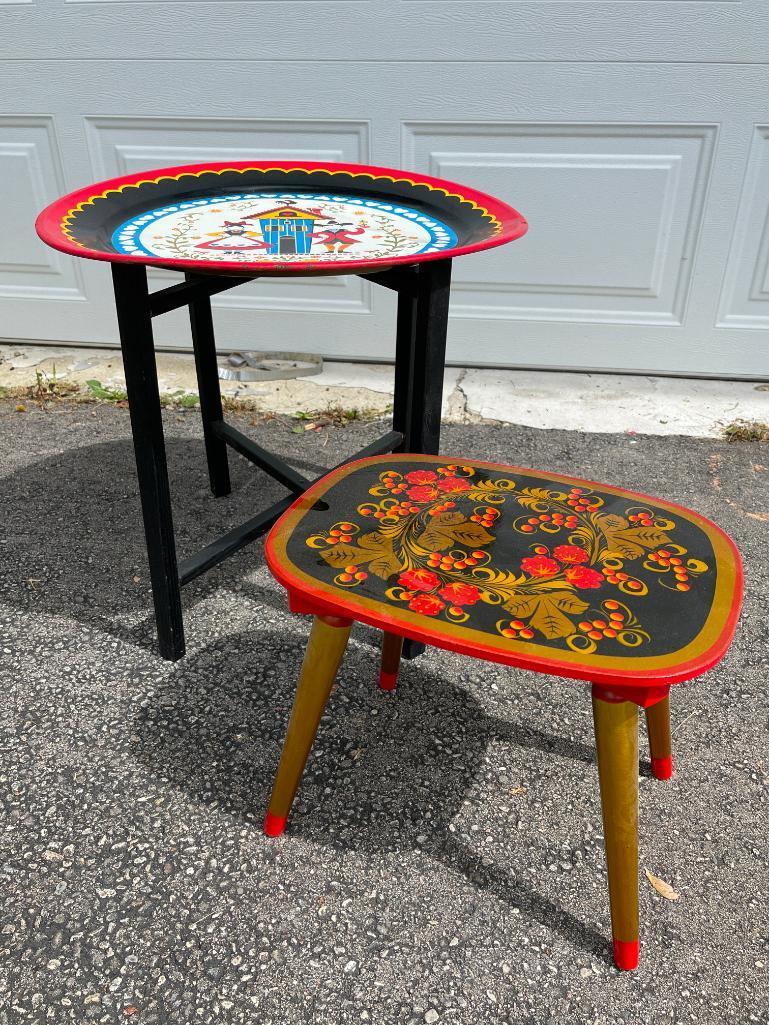 Group of 2 Folk Art Tables