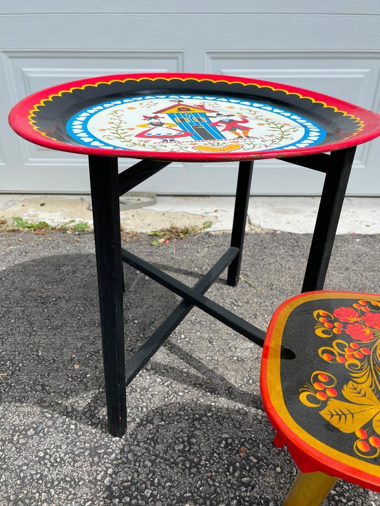 Group of 2 Folk Art Tables