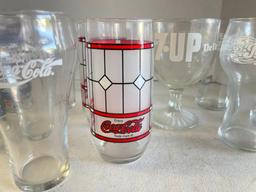 Group of Coke and Pepsi Drinking Glasses