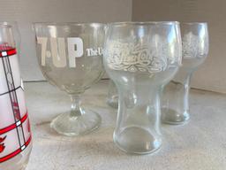 Group of Coke and Pepsi Drinking Glasses