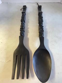 Wooden Wall Hanging Spoon and Fork