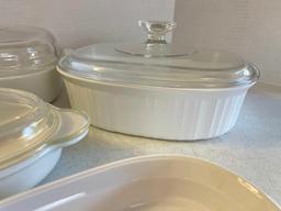 Group of White Casserole Dishes
