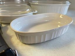 Group of White Casserole Dishes